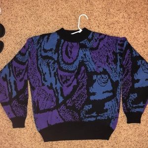 Vintage Patterned Knit Sweater